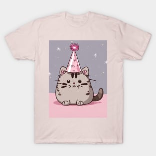 Cute pusheen New Year's party kitten T-Shirt